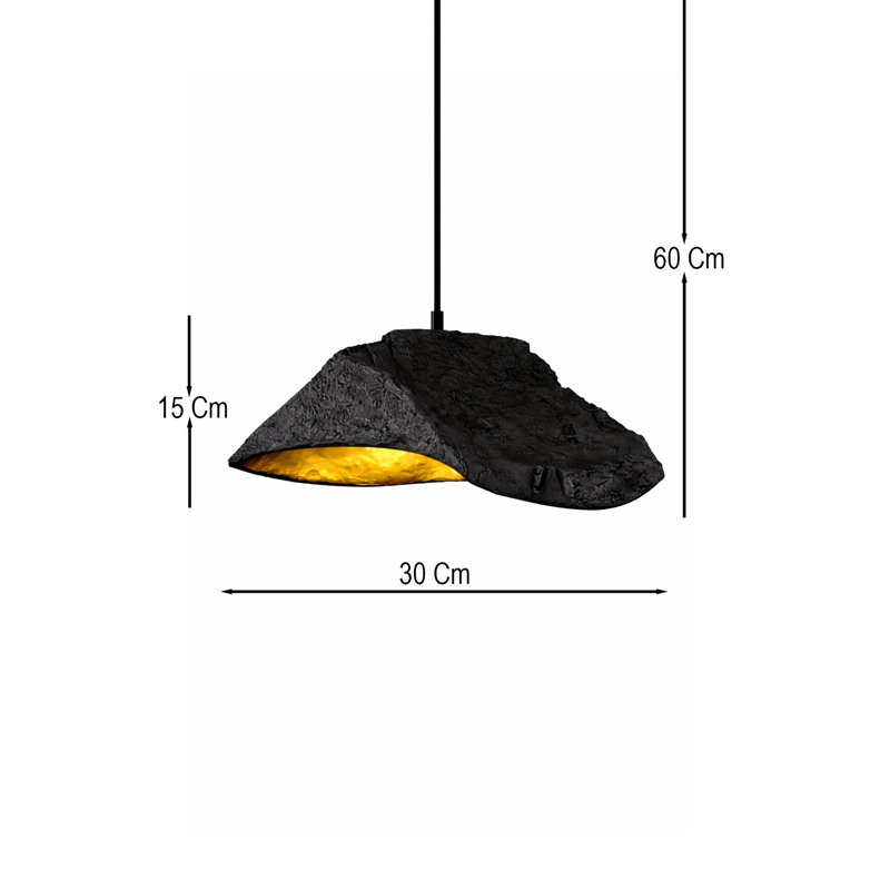 Lustre, H 9,84 po x l 9,84 po x P 9,84 po, Black, Noir, 1 niveau, Une lumière, 143 V