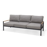 LifestyleGarden Bahamas FSC Teak and Aluminum Outdoor Patio Sofa - Seats 3