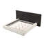 Lit plateforme très grand Jeh, tête de lit cannelée, lin beige, brun espresso