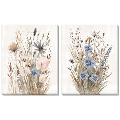 Ensemble d'œuvres d'art sur toile herbes sauvages