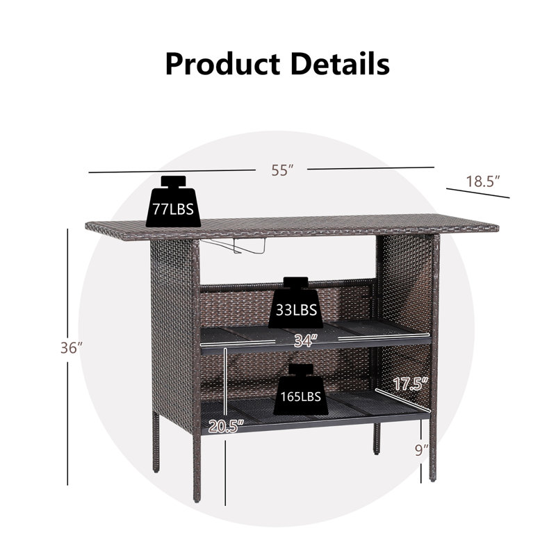 Rectangular Outdoor Bar Table