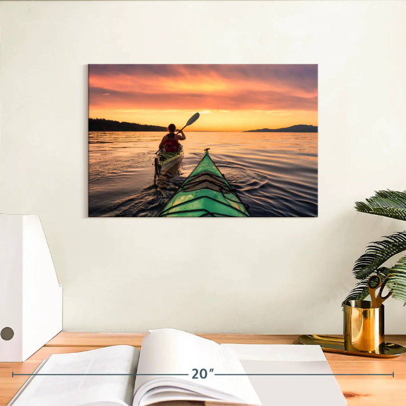 Gillard kayak au coucher du soleil, H 8 po x l 12 po