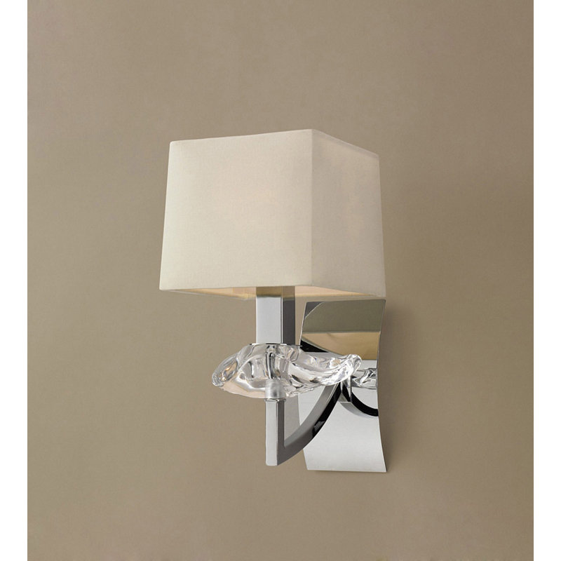 Armed Sconce, Yes, Black, Polished Chrome