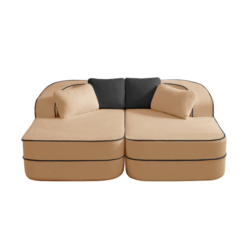 Canapé modulaire 77,2 po Camel Teddy, Teddy brun clair