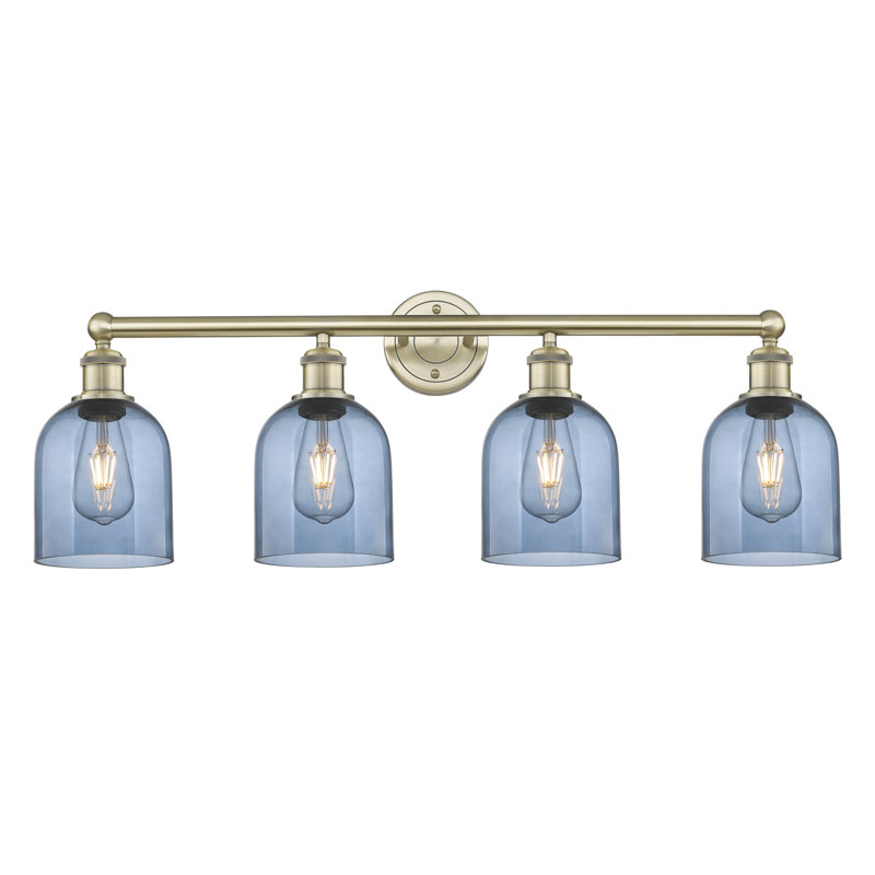 Odaniel 4 - Light Dimmable Vanity Light, Princess Blue, Antique Brass