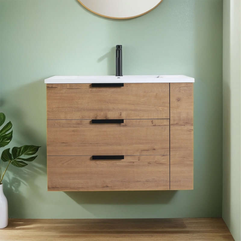 Cybulski 30.03'' Single Bathroom Vanity with Resin Top