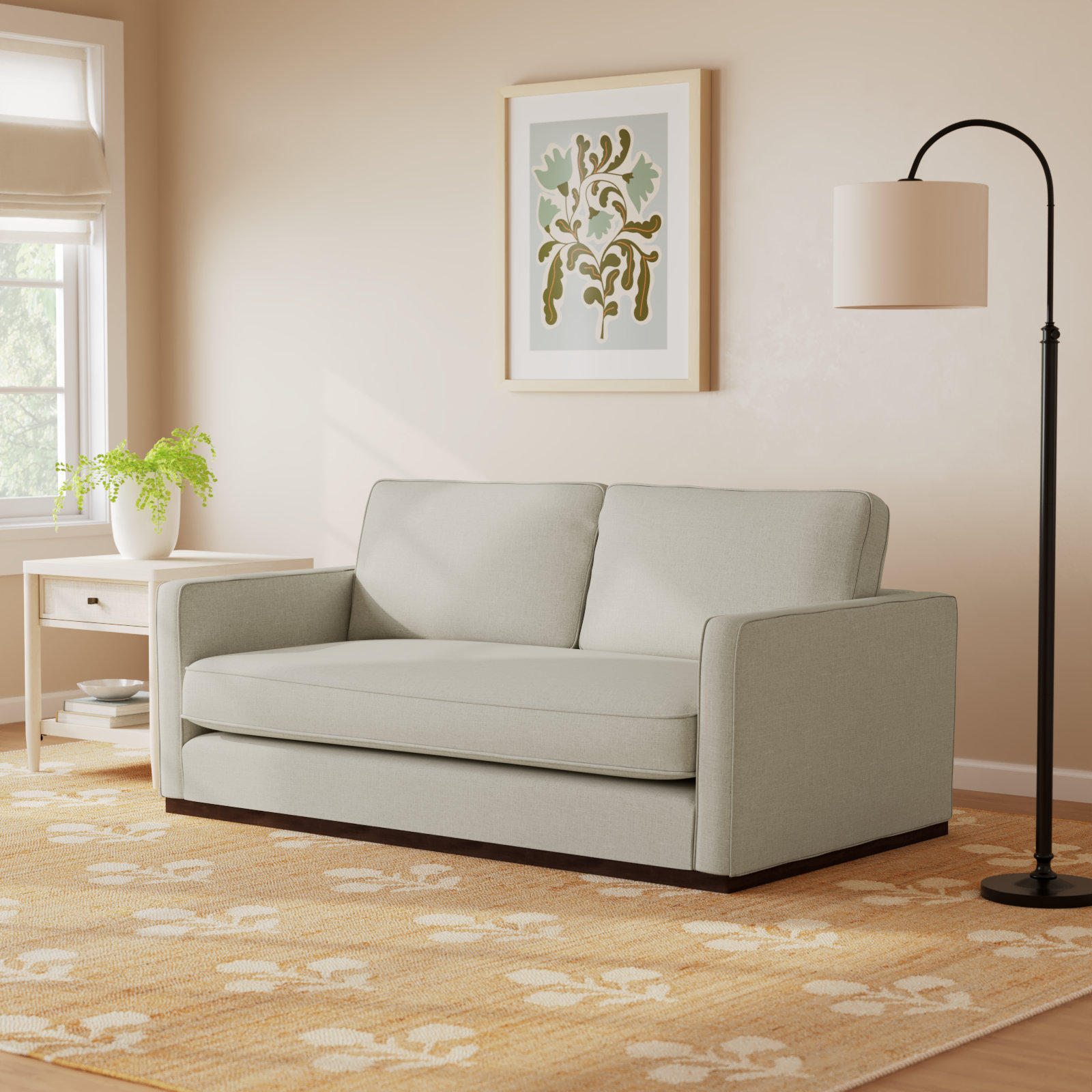 Bobbi 73'' Upholstered Loveseat , Effie Linen Performance Weave