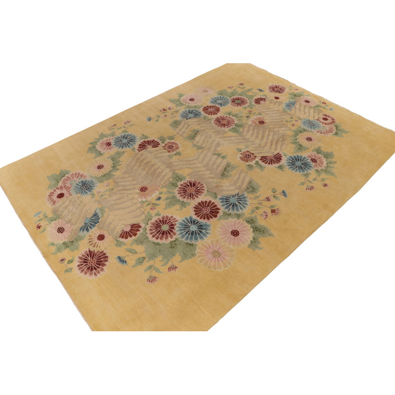 Art Deco Hand Knotted Wool Geometric Area Rug, Rectangle 12' x 15'
