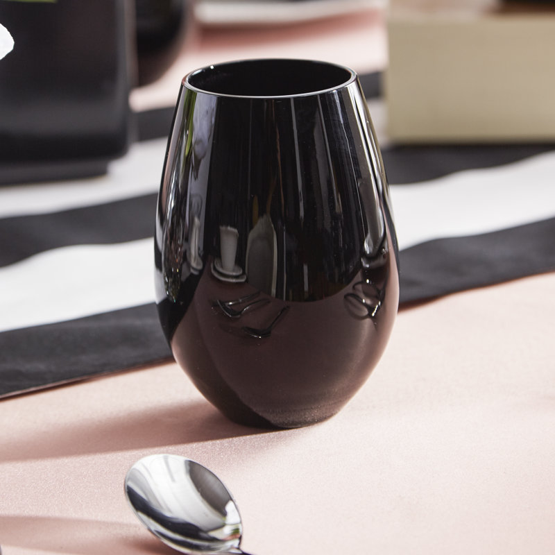 Jayma 22oz. Wine Glass Set, Midnight Black