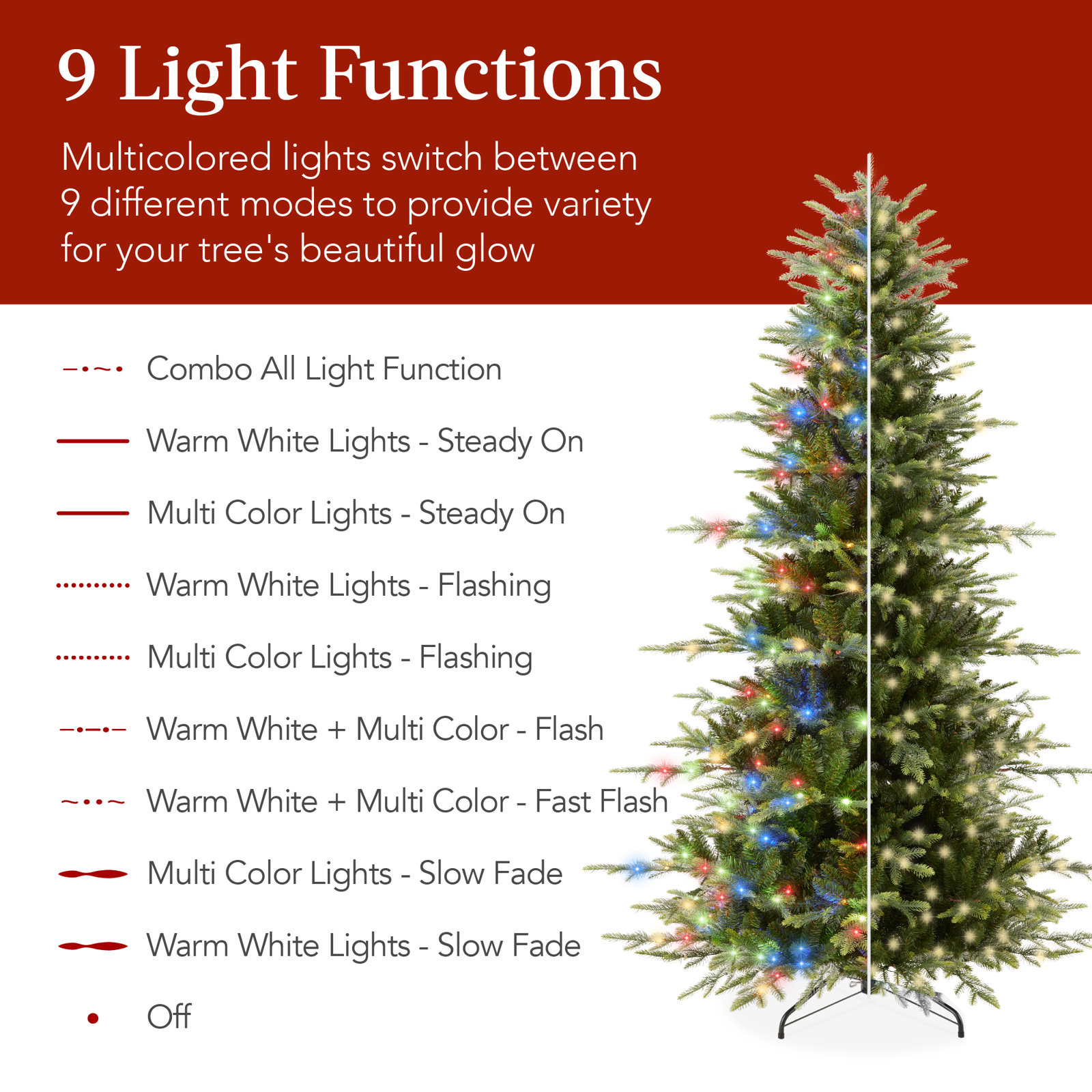 Pre-Lit Aspen Noble Fir Artificial Christmas Tree with LED Lights, 7.5'