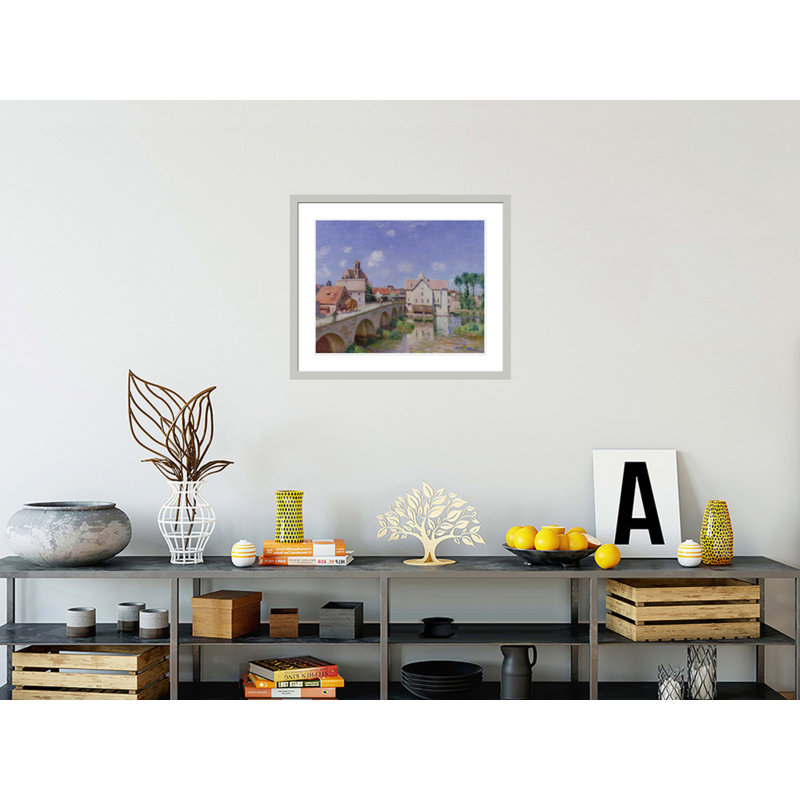 «The Bridge at Moret» par Alfred Sisley, impression giclée sur cadre, H 23,5 po x l 28,06 po