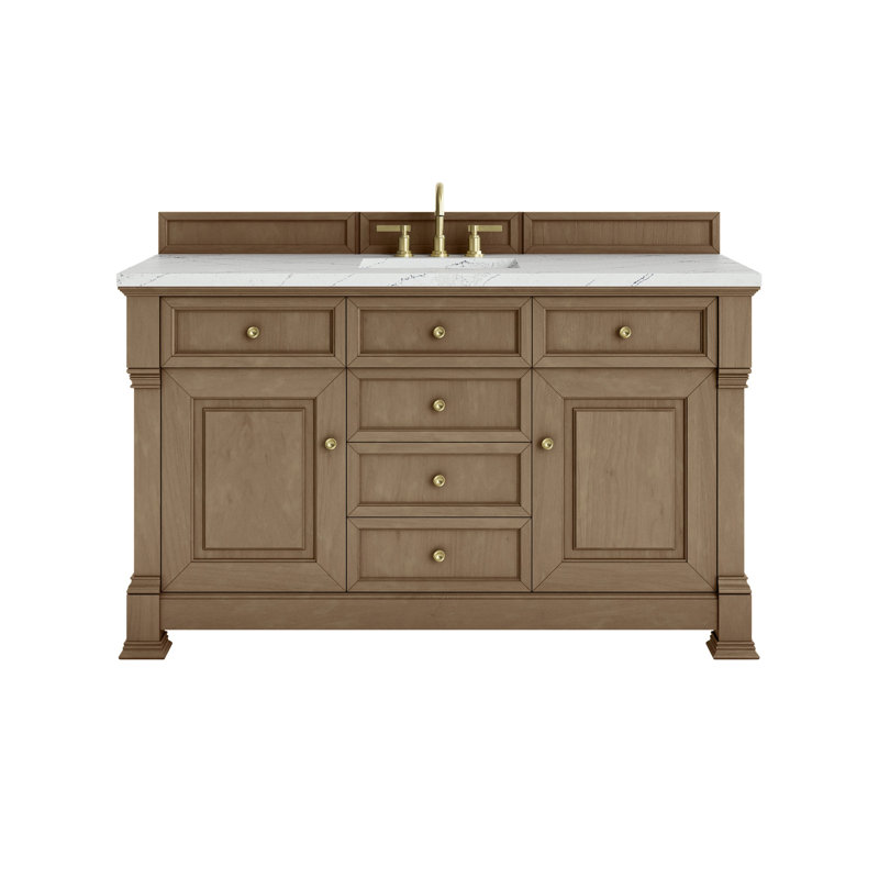 Meuble-lavabo simple l 60 po Brookfield, Pacanier, À entraxe, Noctis éthéré