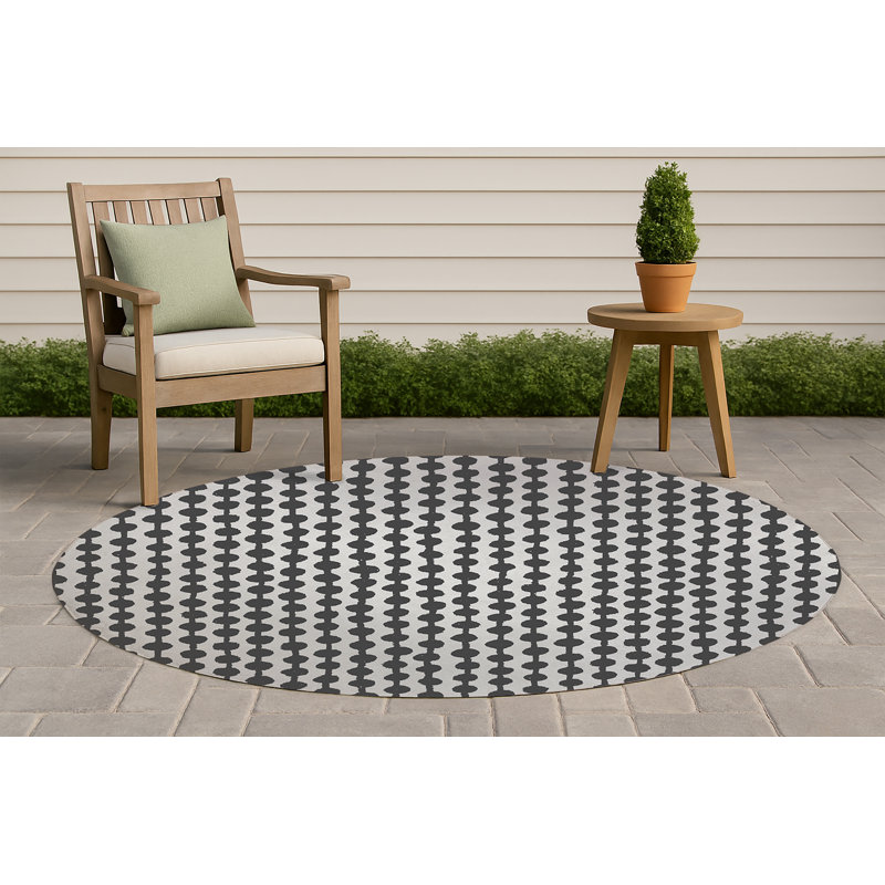 Tapis d'extérieur antidérapant à pois, Rond 5 pi