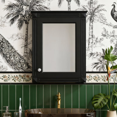 Armoire de rangement murale avec miroir