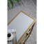 Console dorée 39,5 po x 12 po x 30,5 po avec dessus en verre miroir, table d'entrée moderne pour salon ou hall d'entrée.