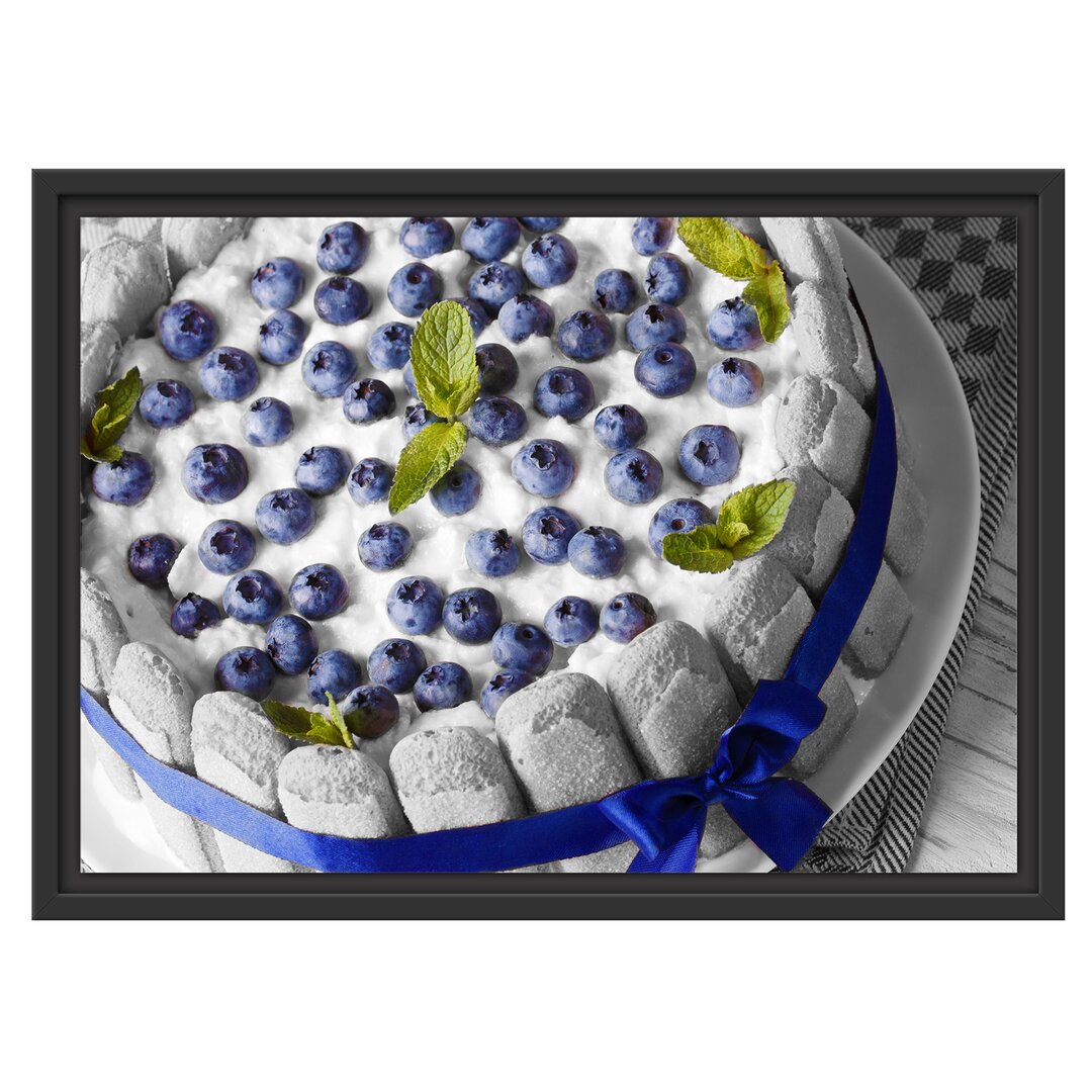 Gerahmtes Wandbild Leckere Blaubeertorte