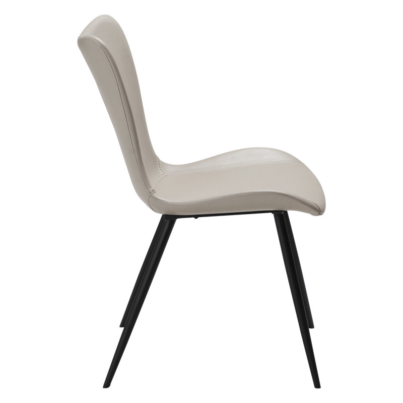 47cm H Polyester Blend Upholstered Side Chair, Earth, Black