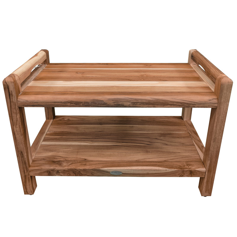 Earthy Teak Classic Teak Shower Bench, 21" H x 29" W x 14" D