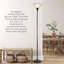 Lampe torchère sur pied 72 po avec finition en verre givré Gage