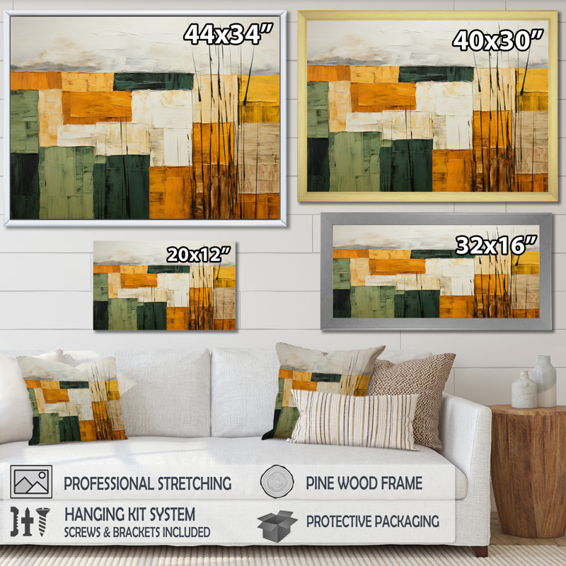 Cubism Geometric Plains I - Cubism Canvas Prints, Toile tendue, H 12 po x l 20 po x P 1 po