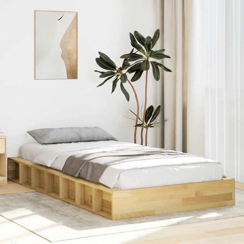 Solid Wood Bed, European Single (90 x 200 cm)