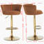 Tabouret de bar d'intérieur rembourré avec structure en métal, finition noyer et tissu beige, ensemble de 2