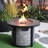 Outdoor Propane Fire Pit, Square, Concrete,50,000 BTU, with Lava Rocks, Waterproof Cover