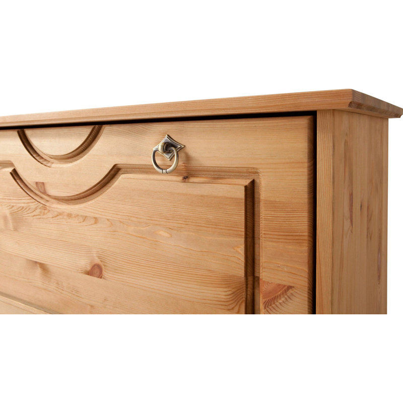 9 Pair Solid Wood Shoe Storage Cabinet, Brown Oil
