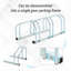 Aliaga Bike Parking Rack Bicycle Locking Storage Stand for 3 Cycling Silver