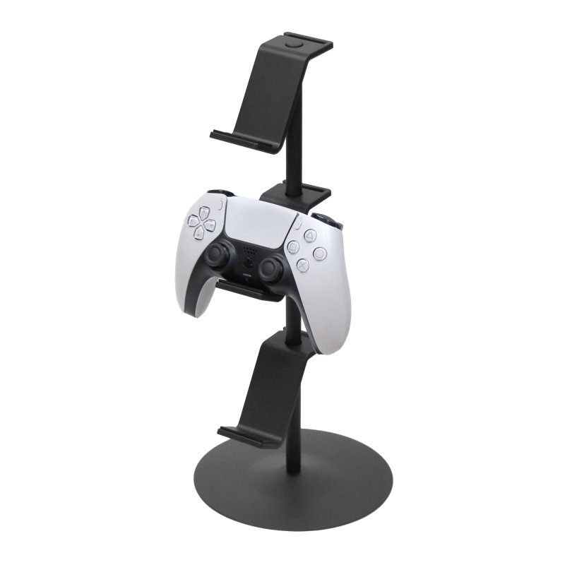 Black Adjustable Steel Game Controller Stand with Tiers
