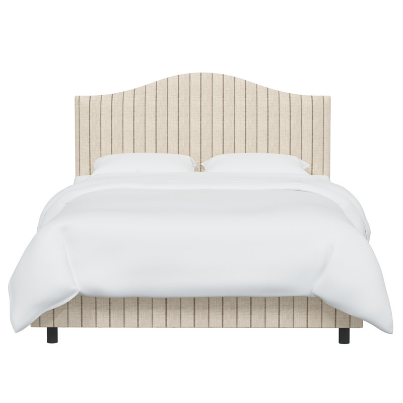Lit tapissier standard Tangela, Double, Gris anthracite rayé Fritz, Gris anthracite rayé Fritz