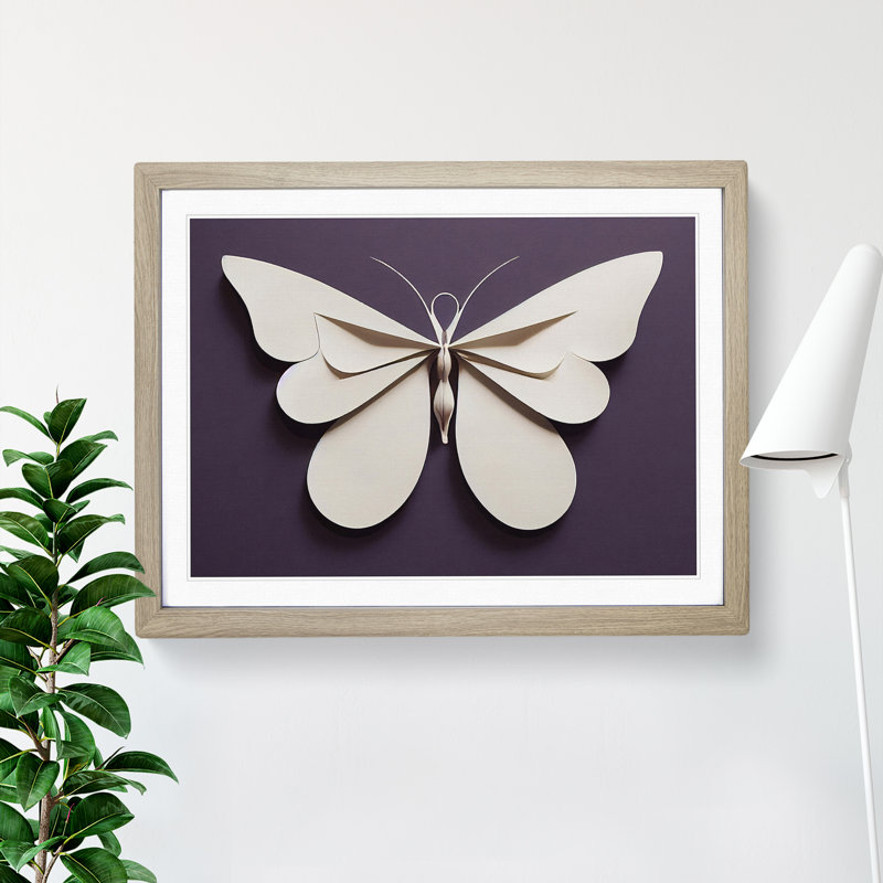 Luxurious Butterfly - Framed Print, 25cm H x 34cm W x 2cm D, Oak