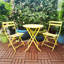 Ensemble bistro 3 pièces de table ronde pliable et chaises, jaune