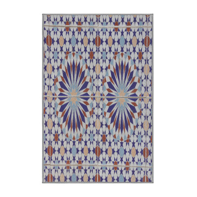 Tapis mauve/gris tissé à la machine