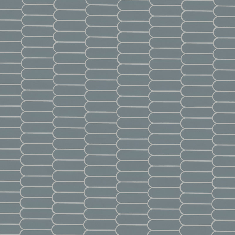 Blue Maris Scale 12 in. x 12 in. Glossy Porcelain Mosaic Floor and Wall Tile