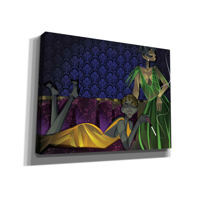 Two Women by Jaleel Campbell - Wrapped Canvas Print, 12" H x 16" W x 0.75" D