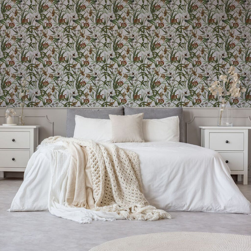 Piqua Floral Vinyl Wallpaper Roll