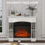 Foyers et accessoires avec fini blanc pur, rangement, bois de sapin et 45,3 x 39,4