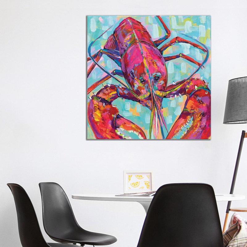 Lilly Lobster III by Jeanette Vertentes - Wrapped Canvas Gallery-Wrapped Canvas Giclée, 93.98 cm H x 93.98 cm W x 1.91 cm D