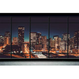 Grid City View Window View Wall Mural