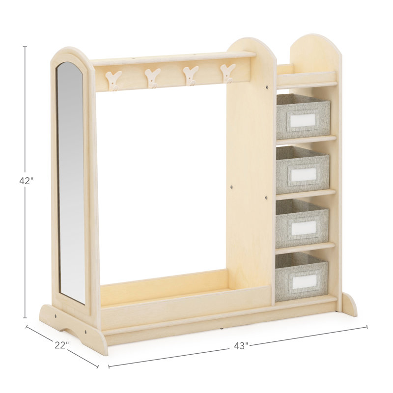 EdQ Essentials Dress-up Storage with Bins, Wood