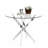 35" Round Glass Dining Table Set For 4, Modern Minimalist Tempered Glass Kitchen Table With 4 Velvet Chairs, For Dining Room, Kitchen-1088364550