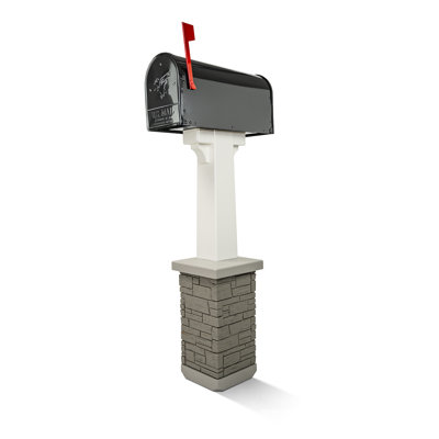 PAK Premium Mailbox Post Pedestal Classic White