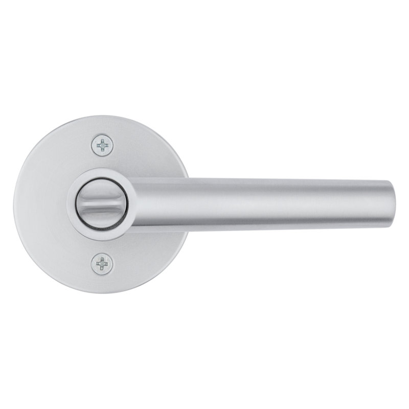 Milan Keyed Entry Lever featuring SmartKey Security, Satin Chrome