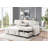 Estelle 86.5"W Beige Fabric Reversible Sleeper Sectional With Storage Chaise Drop-Down Table 2 Cup Holders And 2USB Ports-2080172525
