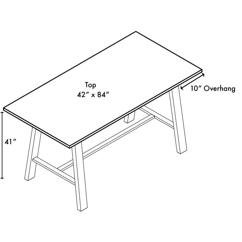 Midtown Solid Wood Breakroom Table, Teak, 41" H x 84" L x 42" W