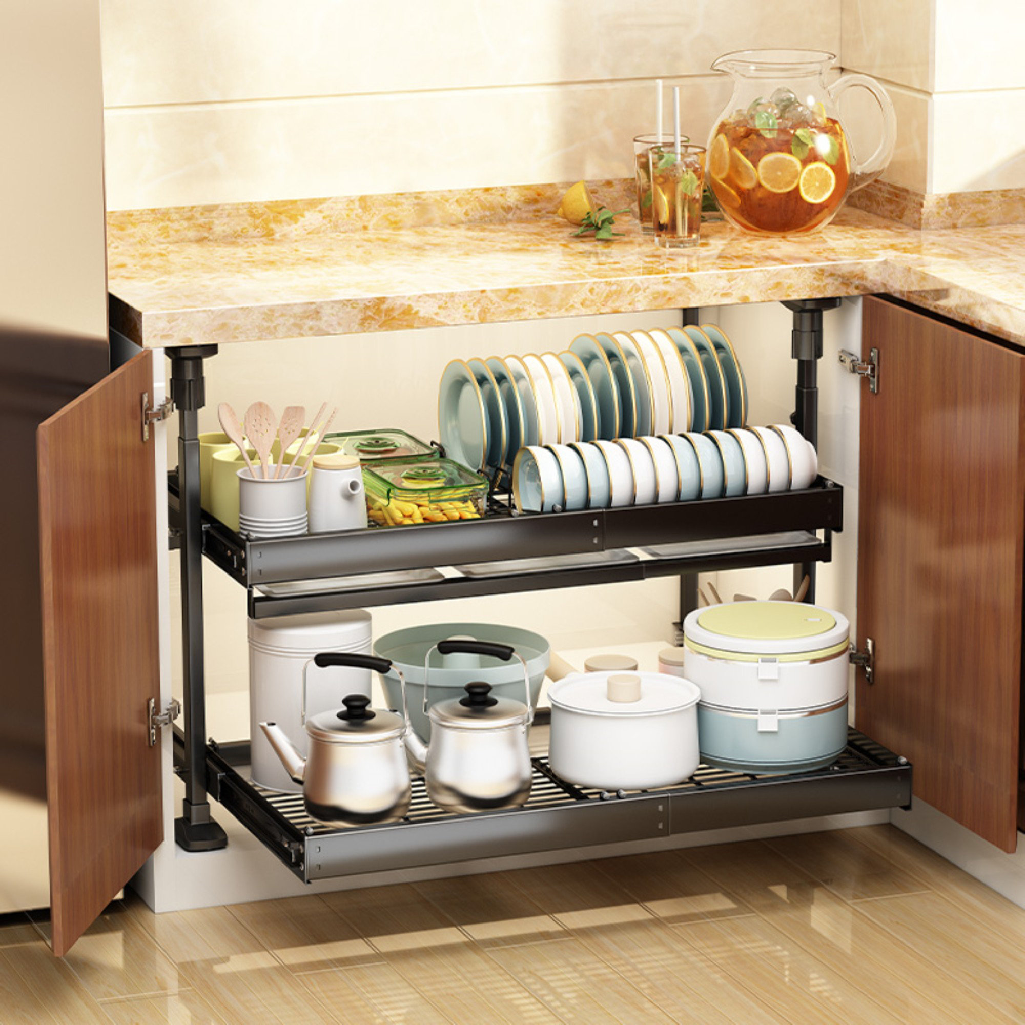 Base Cabinet Pullout w/ Tray Divider/Foil Wrap Holder