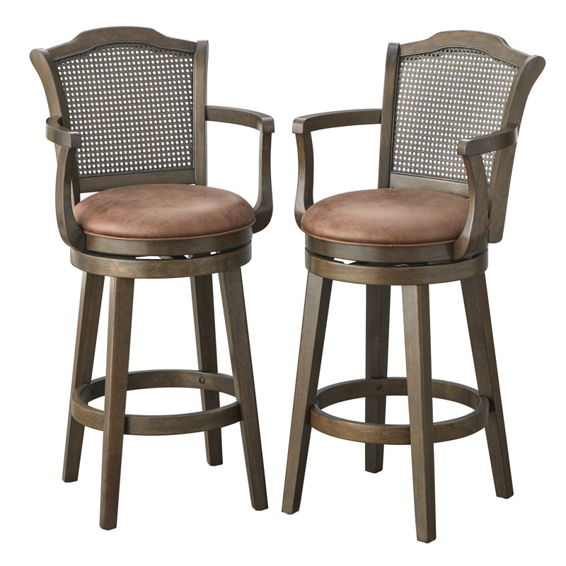 Tabouret de bar pivotant en bois massif 45 po H 45 po (ensemble de 2)