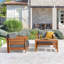  Ensemble de meubles de patio 3 pièces Barton - Table et chaises d'extérieur en bois d'eucalyptus résistant aux intempéries avec coussins gris - Ensemble de meubles d'extérieur modernes pour porche, terrasse ou piscine (naturel)-856151445-856974985