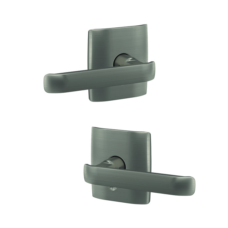 Custom Clybourn Lever with Dalton Rose Passage And Privacy Lock, Satin Nickel